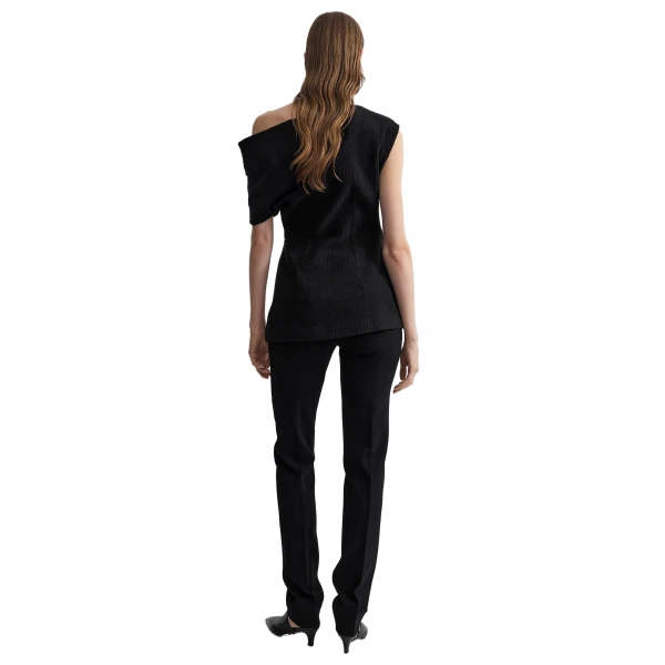 Toteme One-shoulder top in Black, view 4