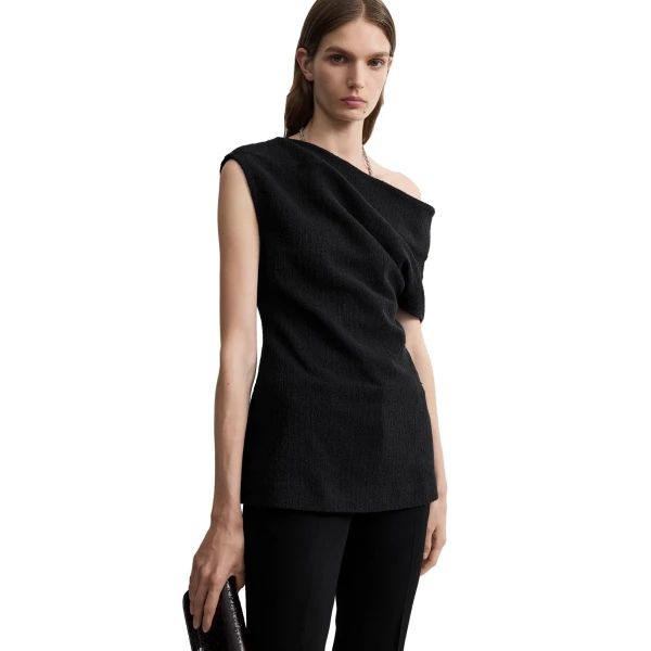 Toteme One-shoulder top in Black, view 5