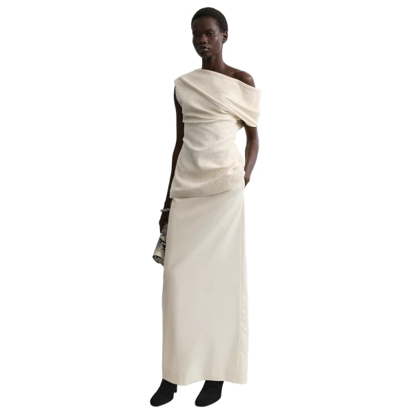 Toteme One-shoulder top in Ecru, view 2