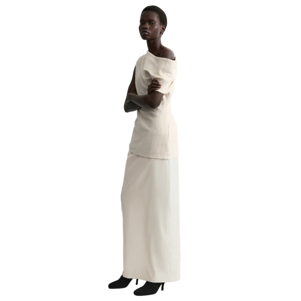 Toteme One-shoulder top in Ecru, view 3
