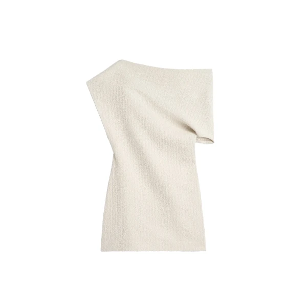 One-shoulder top in Ecru