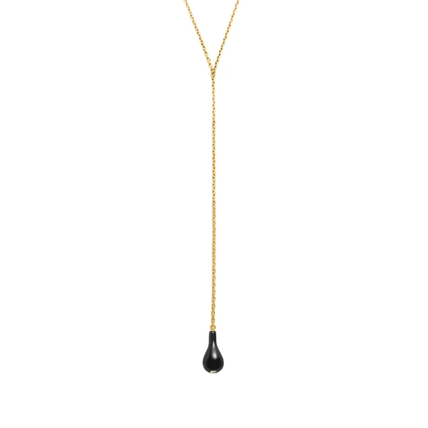 Onyx drop necklace in Black / Gold - Image 4