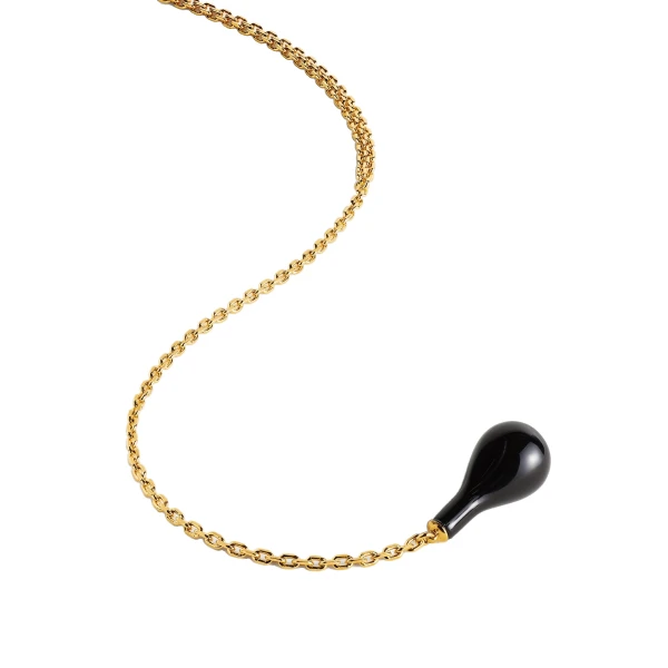 Onyx drop necklace in Black / Gold - Image 5