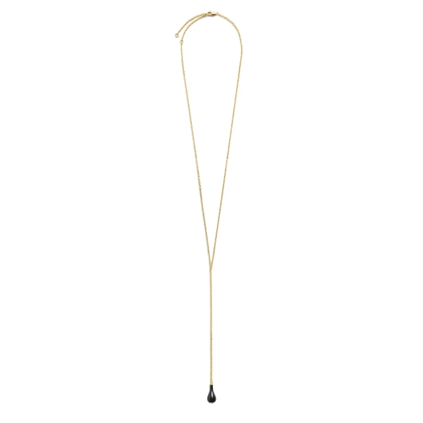 Toteme Onyx drop necklace in Black / Gold