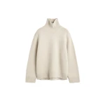 Toteme Oversized lambswool turtleneck in Almond