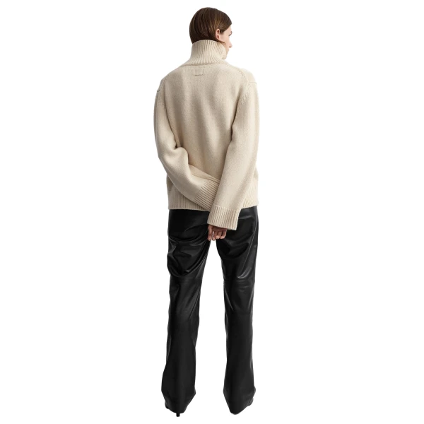 Toteme Oversized lambswool turtleneck in Almond, view 4