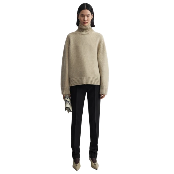 Toteme Oversized lambswool turtleneck in Sage, view 2