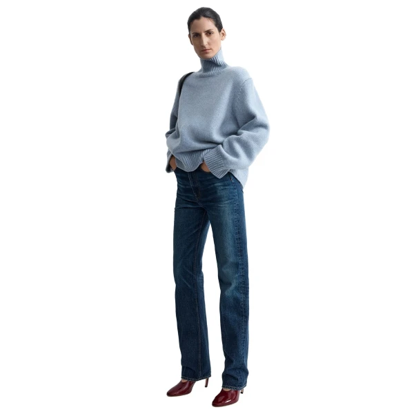 Toteme Oversized lambswool turtleneck in Vintage blue, view 2