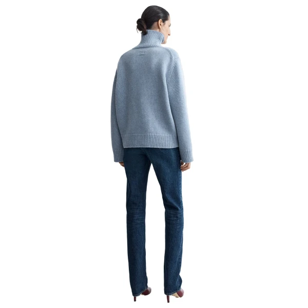 Toteme Oversized lambswool turtleneck in Vintage blue, view 4