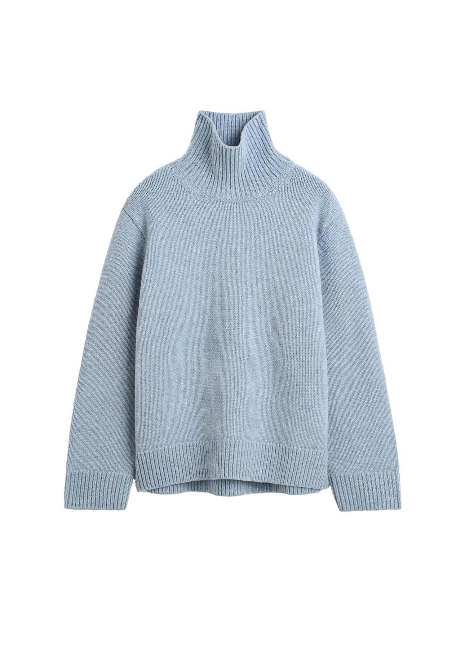 Toteme-Oversized-lambswool-turtleneck-in-Vintage-blue-white Toteme Oversized lambswool turtleneck in Vintage blue