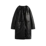 Toteme Padded leather coat in Black