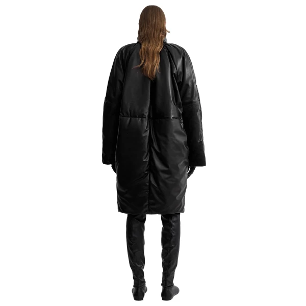 Toteme Padded leather coat in Black, view 4