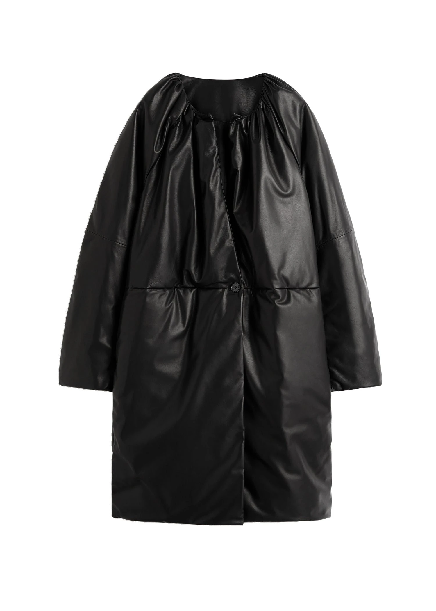 Toteme-Padded-leather-coat-in-Black-white Toteme Padded leather coat in Black