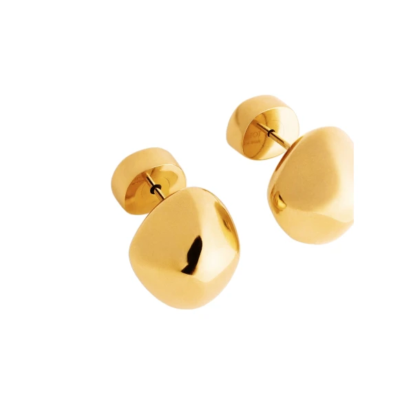 Pebble studs in Gold - Image 4