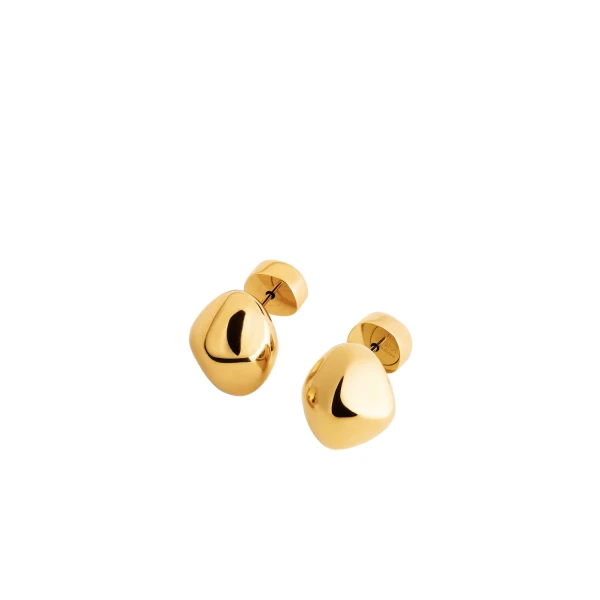 Pebble studs in Gold - Image 5