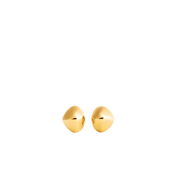 Pebble studs in Gold