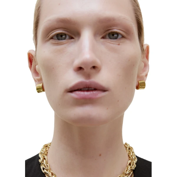 Petite signature hoops in Gold - Image 2