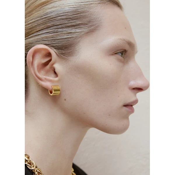 Petite signature hoops in Gold - Image 3