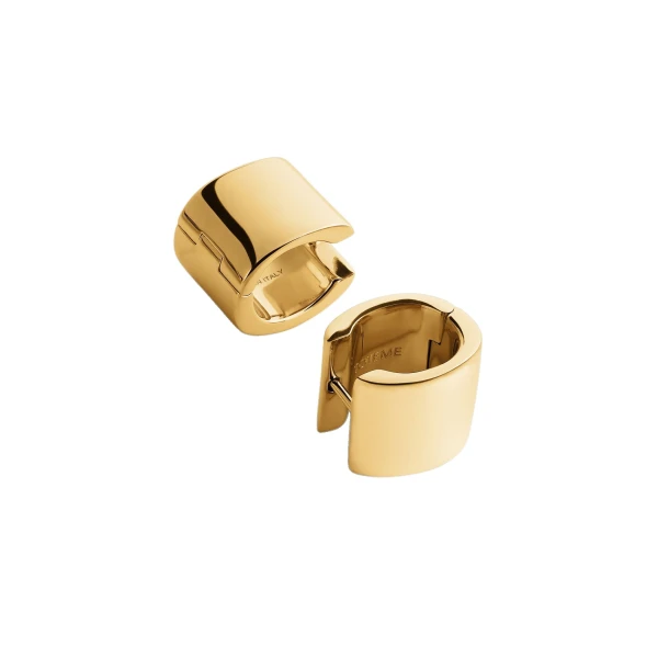 Petite signature hoops in Gold - Image 4