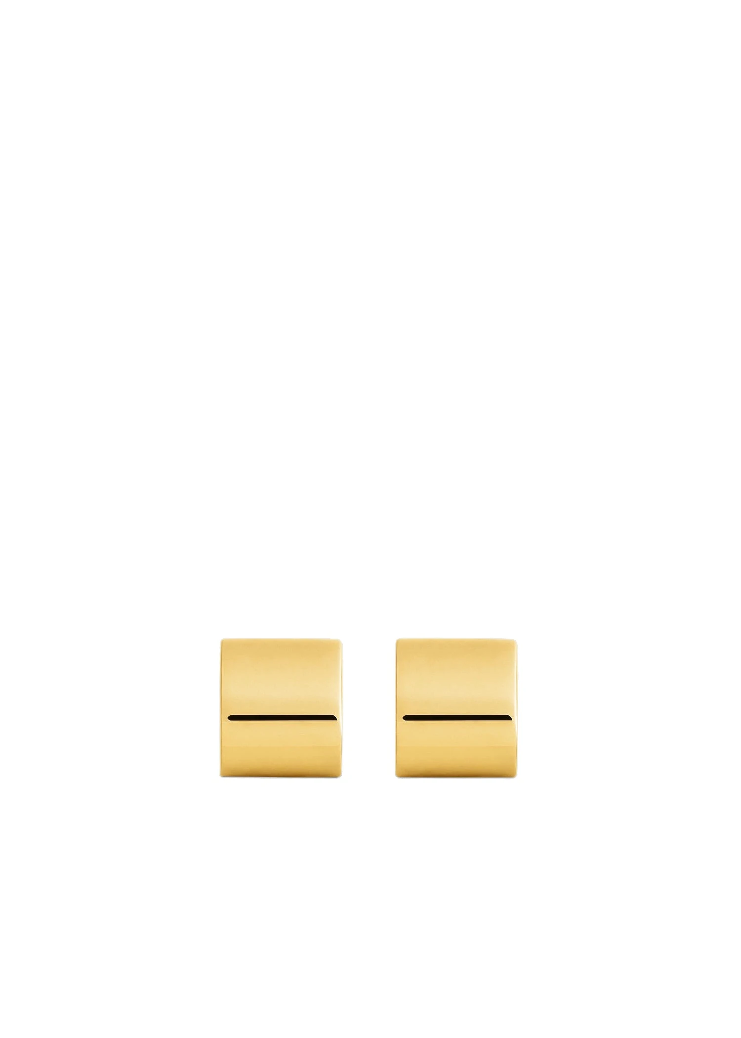Petite signature hoops in Gold