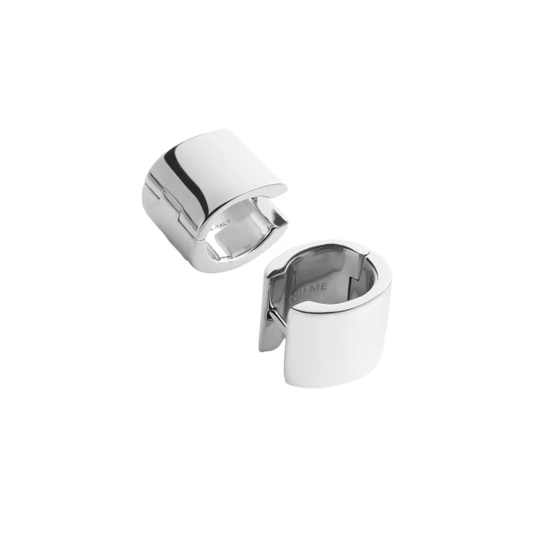 Petite signature hoops in Silver - Image 4