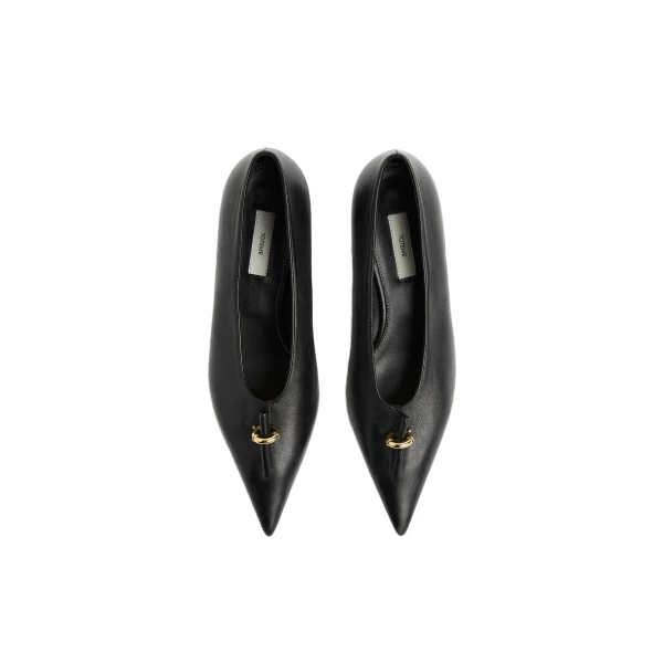 Pierced nappa pumps in Black - Image 4