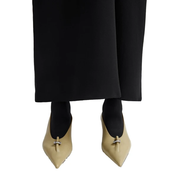 Pierced nappa pumps in Cashew - Image 2