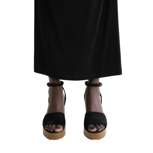 Platform suede sandals in Black / Tan - Image 2