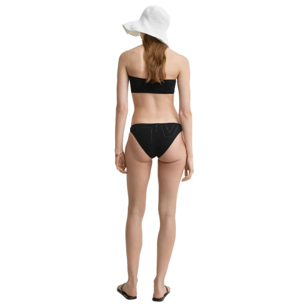 Toteme Pointelle bikini bottoms in Washed black, view 4