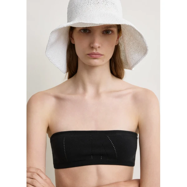 Toteme Pointelle bikini bottoms in Washed black, view 5