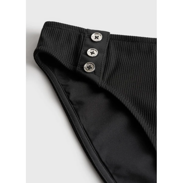 Toteme Ribbed bikini bottoms in Black, view 6