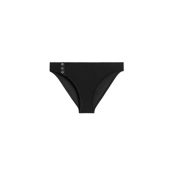 Toteme Ribbed bikini bottoms in Black