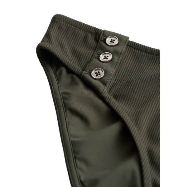 Toteme Ribbed bikini bottoms in Dark green, view 6
