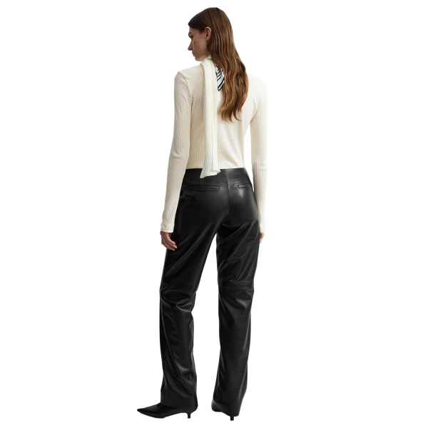 Toteme Ribbed bow blouse in Ecru, view 4