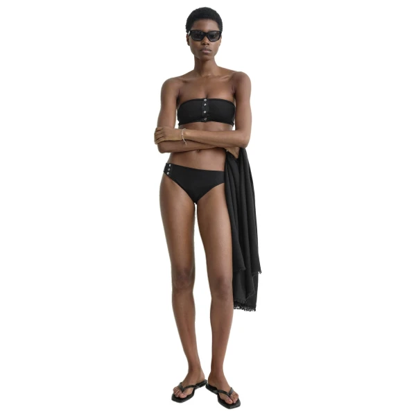 Toteme Ribbed strapless bikini top in Black, view 2