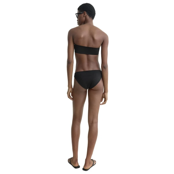 Toteme Ribbed strapless bikini top in Black, view 4