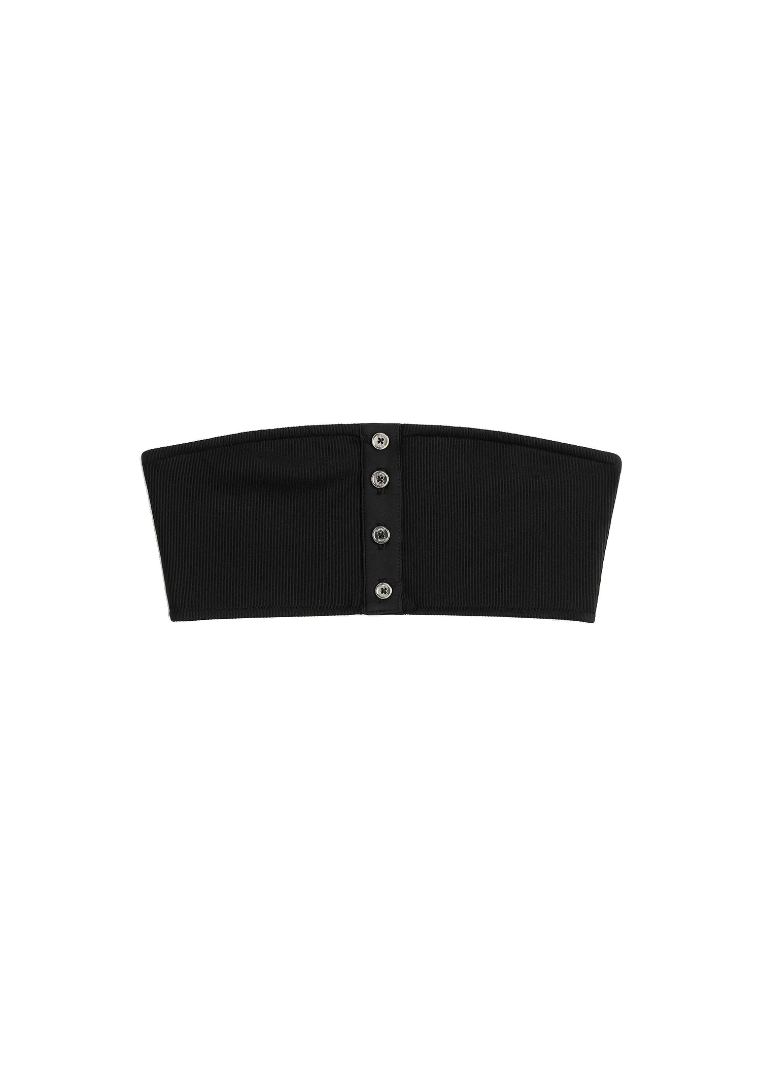 Toteme-Ribbed-strapless-bikini-top-in-Black-white Toteme Ribbed strapless bikini top in Black