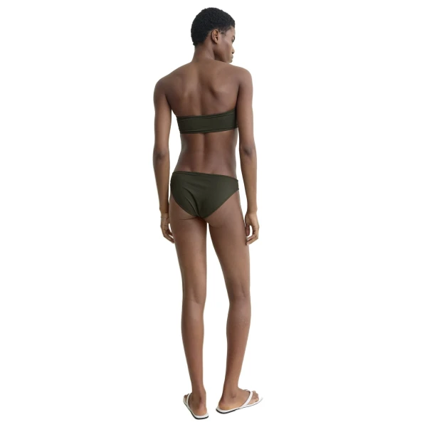 Toteme Ribbed strapless bikini top in Dark green, view 4