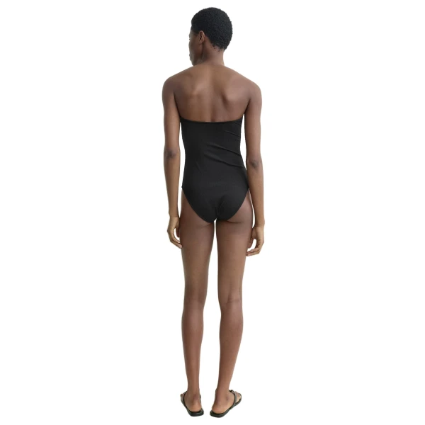 Toteme Ribbed strapless swimsuit in Black, view 4