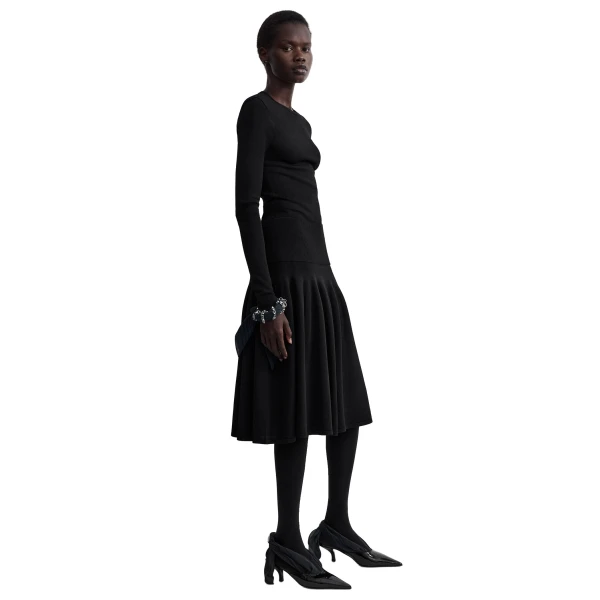 Toteme Ribbed waist skirt in Black, view 3