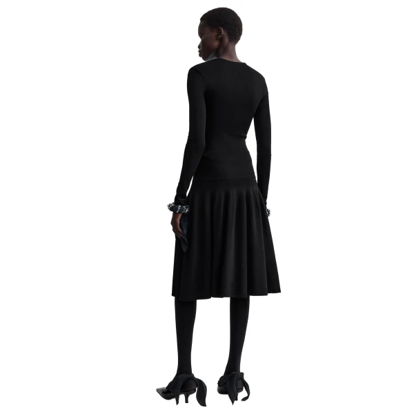 Toteme Ribbed waist skirt in Black, view 4
