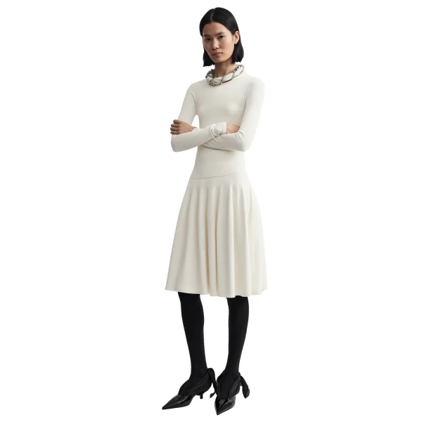 Toteme Ribbed waist skirt in Off-white, view 2