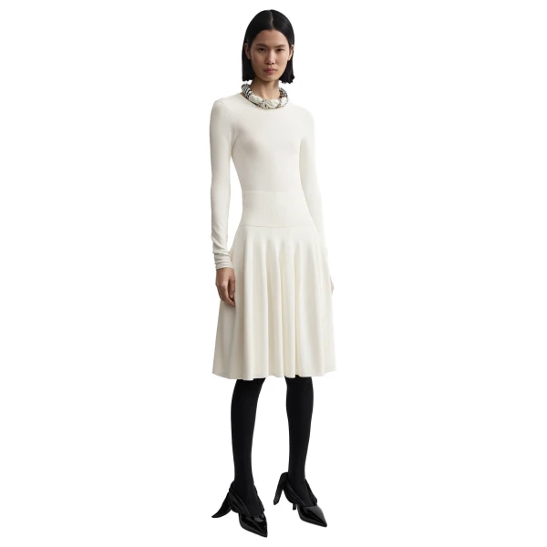 Toteme Ribbed waist skirt in Off-white, view 3