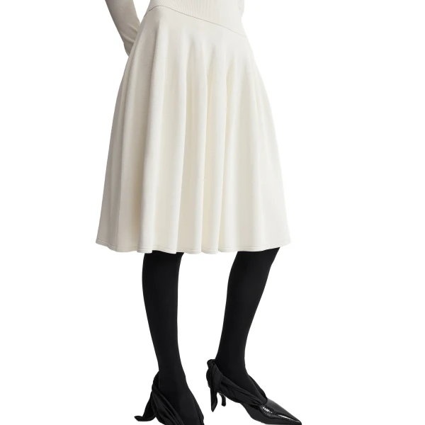 Toteme Ribbed waist skirt in Off-white, view 5