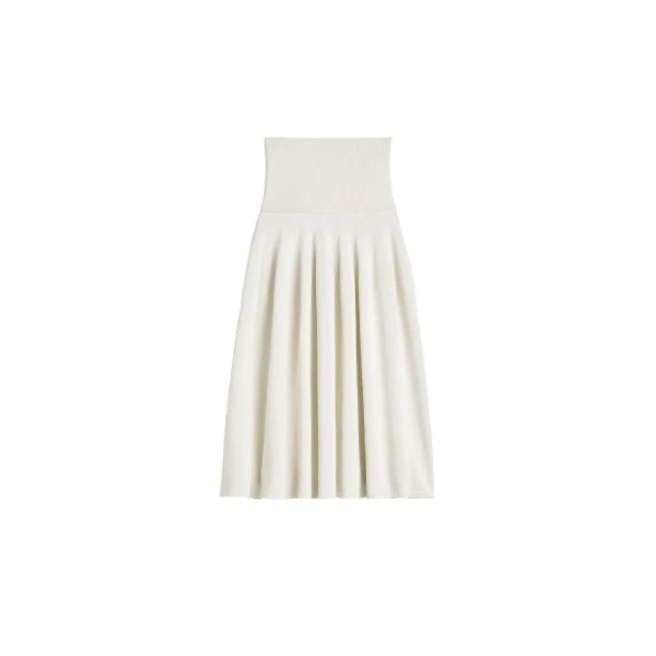 Ribbed waist skirt in Off-white