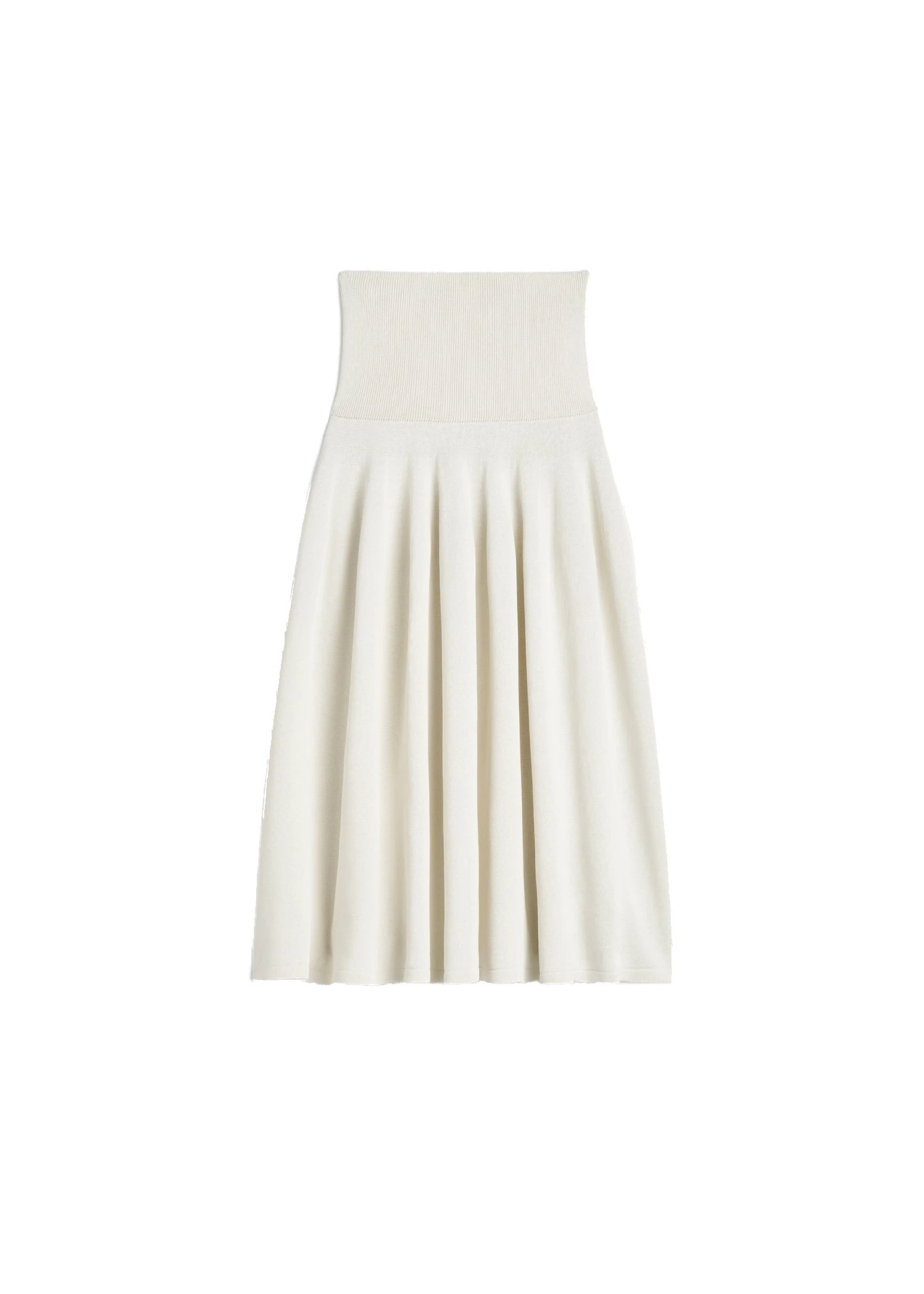 Toteme-Ribbed-waist-skirt-in-Off-white-white Toteme Ribbed waist skirt in Off-white
