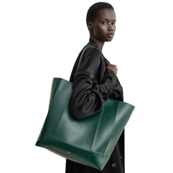 Roam leather tote in Dark green - Image 2