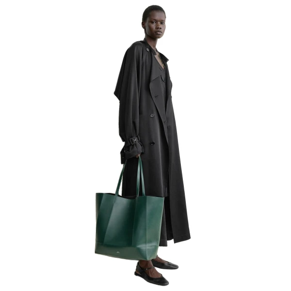 Roam leather tote in Dark green - Image 3