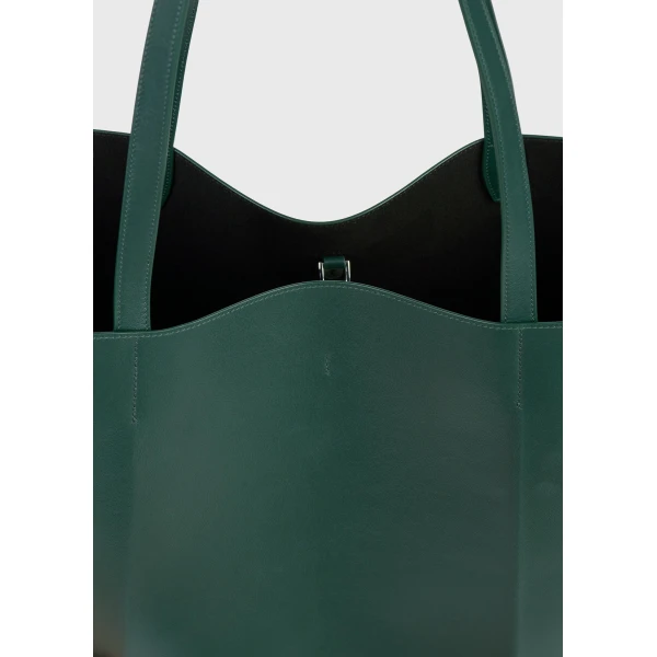 Roam leather tote in Dark green - Image 5