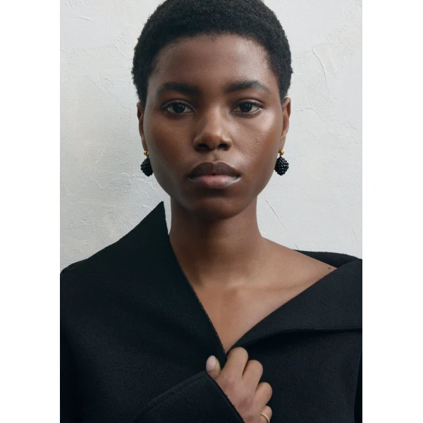 Rope drop earrings in Black / Gold - Image 2